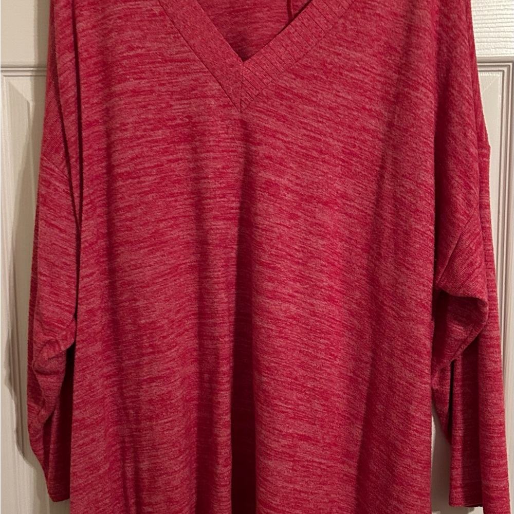Torrid Super Soft Plush Heather Red Shark Bite Sweater Size 4
